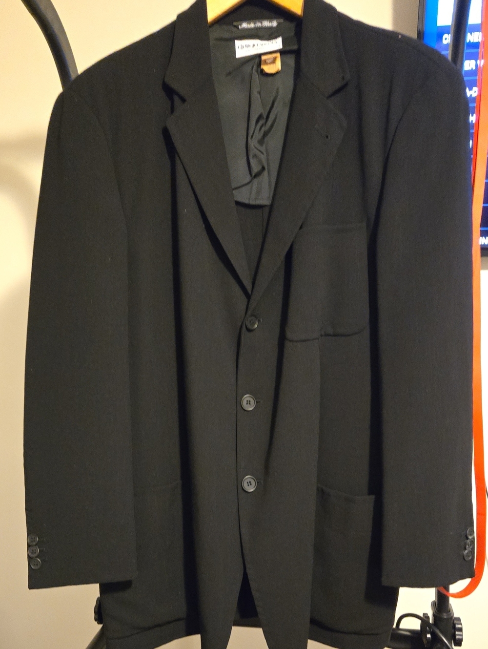 Giorgio Armani Black Men's Single-Breasted Blazer